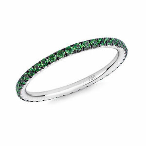 【貨物輸送無料】首飾り グリーンホワイトゴールドサイズガーネットフルリングgreen garnet full eternity ring インチ 18コンピュータ断層撮影法 white gold uk size j