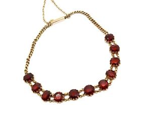 【貨物輸送無料】首飾り アンティークビクトリアイエローゴールドガーネットブレスレット＃a fine antique victorian 15コンピュータ断層撮影法 625 yellow gold almandine garnet bracelet 12813