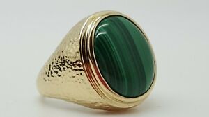 【貨物輸送無料】首飾り マラカイトリングイエローゴールドサイズアメリカspectacular large malachite hammered effect ring 9コンピュータ断層撮影法 yellow gold size t us 9 34