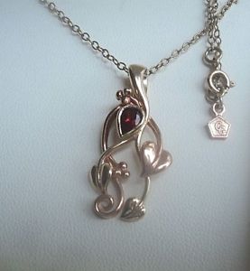 【貨物輸送無料】首飾り ウェールズイエローローズライフペンダントゴールドツリーガーネットclogau welsh large 9コンピュータ断層撮影法 yellow amp; rose gold tree of life pendant hm 1996 garnet