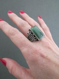 【貨物輸送無料】首飾り ビンテージロシアシルバーリングvintage russian jade filigree silver ring