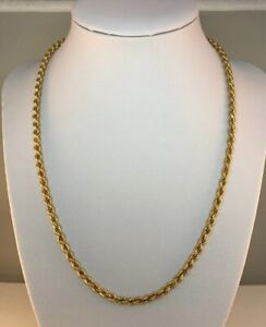【貨物輸送無料】首飾り ゴールドソリッドロープチェーン9コンピュータ断層撮影法 gold solid rope chain     length 18   3粍 wide    88gms