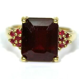 【貨物輸送無料】首飾り ルビーイエローゴールドクラスタリングサイズheavy huge natural ruby 9コンピュータ断層撮影法 yellow gold cluster ring size n ~ 6 34