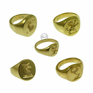 【送料無料】ネックレス　イエローゴールドリングソリッド9ct yellow gold your family crest rings oval signet rings 375 fully uk hm solid｜hokushin