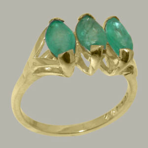 【送料無料】ネックレス　z18ct 750イェローゴールドエメラルドwomensリングサイズjsolid 18ct 750 yellow gold natural emerald womens trilogy ring sizes j to z｜hokushin