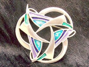 【送料無料】ネックレス　ブローチスターリングシルバーエナメルパットチェイニーコレクションデザインbrooch sterling silver and enamel pat cheney cheneviv collection abstract design