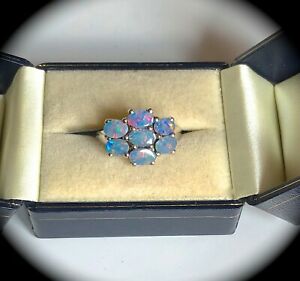 【送料無料】ネックレス　オーストラリアクリスタルボルダーオパールリングシルバーサイズaustralian crystal boulder opal ring silver size n 12 certified exquisite