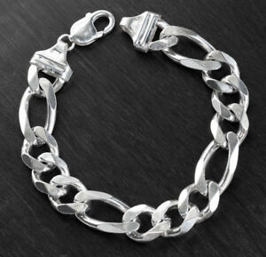 【送料無料】ネックレス　60グラム85925スターリングfigaroリンクfine solid 925 sterling silver figaro link bracelet for men 85 long 60 grams