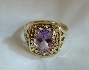 【送料無料】ネックレス　イエローゴールドドレスリングアメジストロンドンa 9ct yellow gold dress ring claw set with a amethyst gemstone london 1993｜hokushin