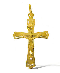 【送料無料】ネックレス　9ct solid gold 38x24mm polished crucifix cross pendantcharm for chain gift box9ct solid gold 38x24mm polished crucifix cro