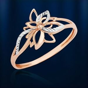 【送料無料】ネックレス　ロシアソリッドゴールドリングバラцветочекrussian solid rose gold 585 14ct bicolor flower ring nwt beautiful цветочек