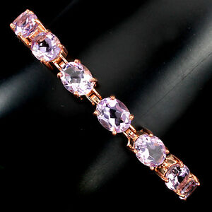 【送料無料】ネックレス　スターリングシルバーローズゴールドメッキアメジストブレスレットインチsterling silver 925 14 ct rose gold plated genuine amethyst bracelet 712 inches 25,186円