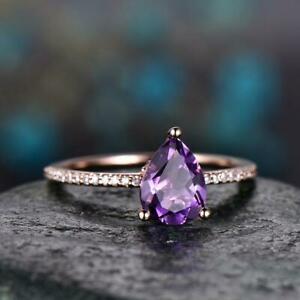 【送料無料】ネックレス　アメジストレディースリングｋローズゴールドスターリングシルバー165ct amethyst amp; cz womens ring 14k rose gold finish 925 sterling silver｜hokushin 25,186円