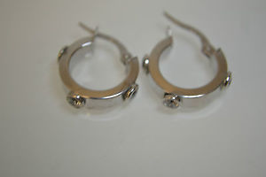 【送料無料】ネックレス　ホワイトゴールドフープ9ct white gold hoops
