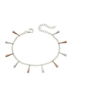 【送料無料】ネックレス　エレメントシルバーミックスローズプレートシルバードロップブレスレットelements silver mix rose plate and silver drop bracelet b5059｜hokushin 24,486円