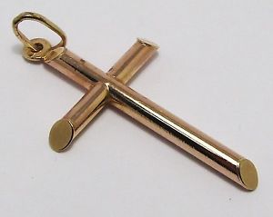 【送料無料】ネックレス　ビンテージｋローズゴールドクロスペンダント100 genuine vintage 9k rose gold hollow large crucifix cross pendant