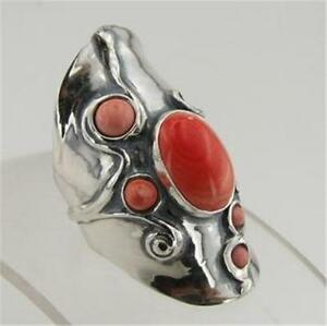【送料無料】ネックレス　ハダルデザイナーコーラルリングハンドメイドアーティストスターリングシルバーhadar designers coral ring 7,8,9,10 handmade artist 925 sterling silver h 174｜hokushin