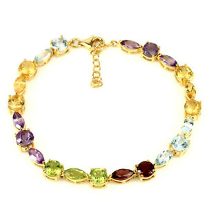 【送料無料】ネックレス　スターリング925イェローゴールド712 814sterling silver 925 yellow gold plated genuine natural gem bracelet 712 814
