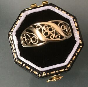 【送料無料】ネックレス　ゴールドリングデザインパターンフロントサイズwomens 9ct gold ring design pattern to front quality size o weight 18g