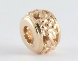 【送料無料】ネックレス　ビーズgenuine 9k 9ct solid yellow gold filigree blossom bead charm