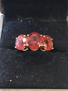 【送料無料】ネックレス　イエローゴールドリングサイズ9ct yellow gold 3 oval stone andesine ring size o 25,886円
