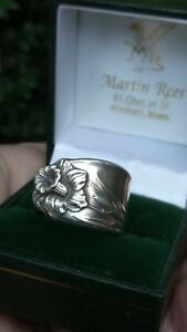 【送料無料】ネックレス　ビンテージアールヌーボーソリッドスターリングシルバーラッパスイセンリングサイズrare vintage art nouveau solid sterling silver ostara daffodil ring size m6｜hokushin