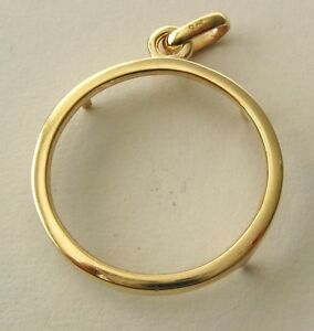 【送料無料】ネックレス　イエローゴールドフルソブリンコインホルダーペンダントgenuine solid 9k 9ct yellow gold full sovereign coin holder pendant