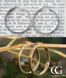 【送料無料】ネックレス　ミディアムゴールドフープゴールドフープイヤリングfine 9ct gold 27cm hoop earrings in white or yellow medium gold hoops