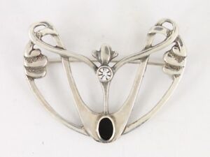 【送料無料】ネックレス　オニキスケルトブローチスターリングシルバーレディースビンテージonyx celtic brooch sterling silver ladies vintage 925 39g cn27
