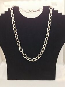 【送料無料】ネックレス　スターリングシルバーソリッドシルバートレースリンクチェーンsterling silver very heavy solid silver trace link chain 18