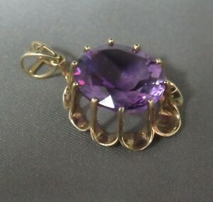 【送料無料】ネックレス　ゴールドアメジストペンダントlarge 9ct gold amp; amethyst pendant ref xeod