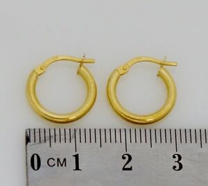 【送料無料】ネックレス　イエローゴールドラウンドフープイヤリングbrand 18ct yellow gold round hoop earrings