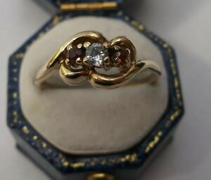 【送料無料】ネックレス　ヴィンテージ9ctゴールドストーンサイズn18gvintage 9ct gold womens ring garnet stone hallmarked size n weight 18g｜hokushin