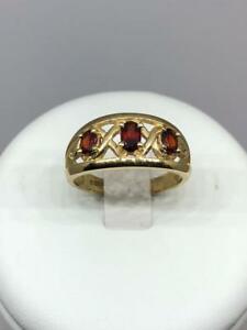 【送料無料】ネックレス　vintage 9ct gold garnet three stone ring sizem 12vintage 9ct gold garnet three stone ring size m 12｜hokushin