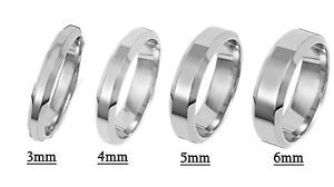 【送料無料】ネックレス　ホワイトゴールドフラットコートベベルエッジhallmarked brand 9ct white gold wedding ring flat court beveled edges