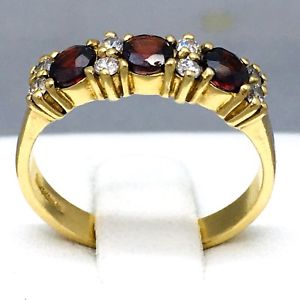 【送料無料】ネックレス　イエローゴールドルビーキュービックジルコンリングサイズstunning 9ct yellow gold *ruby amp; cubic zircon* half eternity ring size p 1997 27,365円