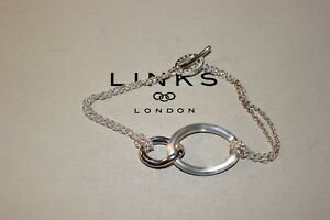 【送料無料】ネックレス　ロンドンスターリングシルバーリンクブレスレットリンクgenuine links of london sterling silver linked organic double row 19cm bracelet