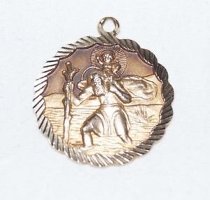 【送料無料】ネックレス　ゴールドセントクリストファーペンダントstunning 9ct gold st christopher pendant fully hallmarked 33g