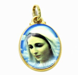 【送料無料】ネックレス　イエローゴールドペンダントマドンナyellow gold pendant 18kt madonna painted