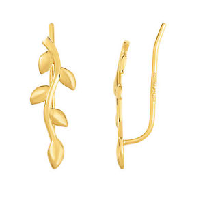 【送料無料】ネックレス　イエローゴールドオリーブツリーブランチクライマーイヤリング14k yellow gold olive tree branch climber earrings｜hokushin