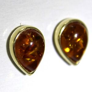 【送料無料】ネックレス　オレンジイエローゴールドスタッドイヤリングlovely pear amber 9ct yellow gold stud earrings 26,995円