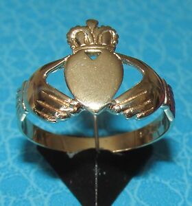 【送料無料】ネックレス　ヴィンテージイエローゴールドッドクラダリングサイズvintage 9ct yellow gold claddagh ring size w