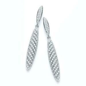 【送料無料】ネックレス　スターリングシルバーマイクロイヤリングドロップ925 sterling silver micro pave fancy long drop earrings
