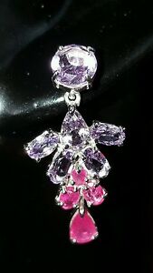 【送料無料】ネックレス　ジェインズルビーアメジストドロップイヤリング jaynes gems genuine ruby amp; purple amethyst drop earrings