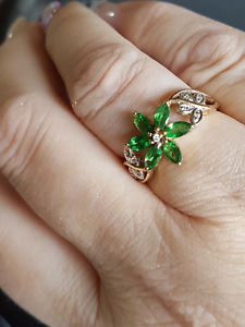 【送料無料】ネックレス　ｋイエローゴールドリング9k tsavorite yellow gold ring