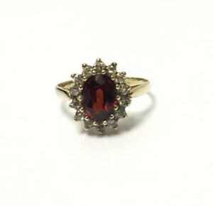 【送料無料】ネックレス　czクラスタサイズnvintage 9ct198623gvintage 9ct gold garnet cz ring cluster uk size n hallmarked 1986 23g