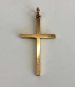 【送料無料】ネックレス　ローズゴールドクロスペンダント9ct rose gold cross pendant 32cm in length 22g