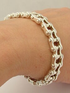 【送料無料】ネックレス　ソリッドスターリングシルバーバイクバイクチェーンブレスレット listinguk hallmarked heavy solid sterling silver large motorbike bike chain bracelet