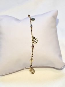 【送料無料】ネックレス　14ct 3チャーム14ct 3 colour gold charm bracelet