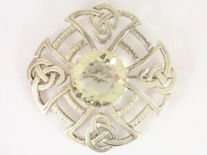 【送料無料】ネックレス　ケルトブローチスターリングブドウ165925g cw13citrine celtic brooch sterling silver ladies vintage 925 165g cw13